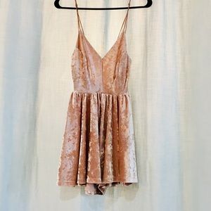 Silence + Noise pink Velvet Party Playsuit Romper